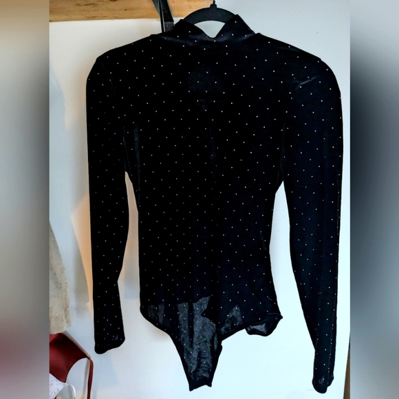 Stretch velvet beaded bodysuit - Picture 1 of 3